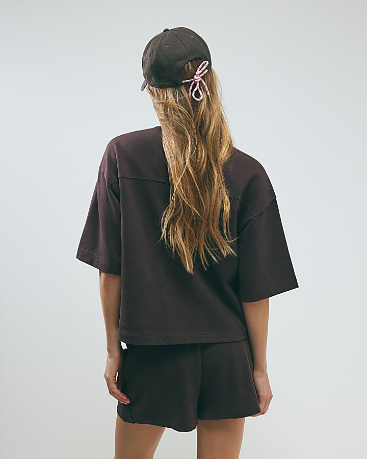 Brown Short Sleeve Loopback T-shirt