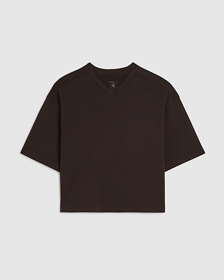 Brown Short Sleeve Loopback T-shirt