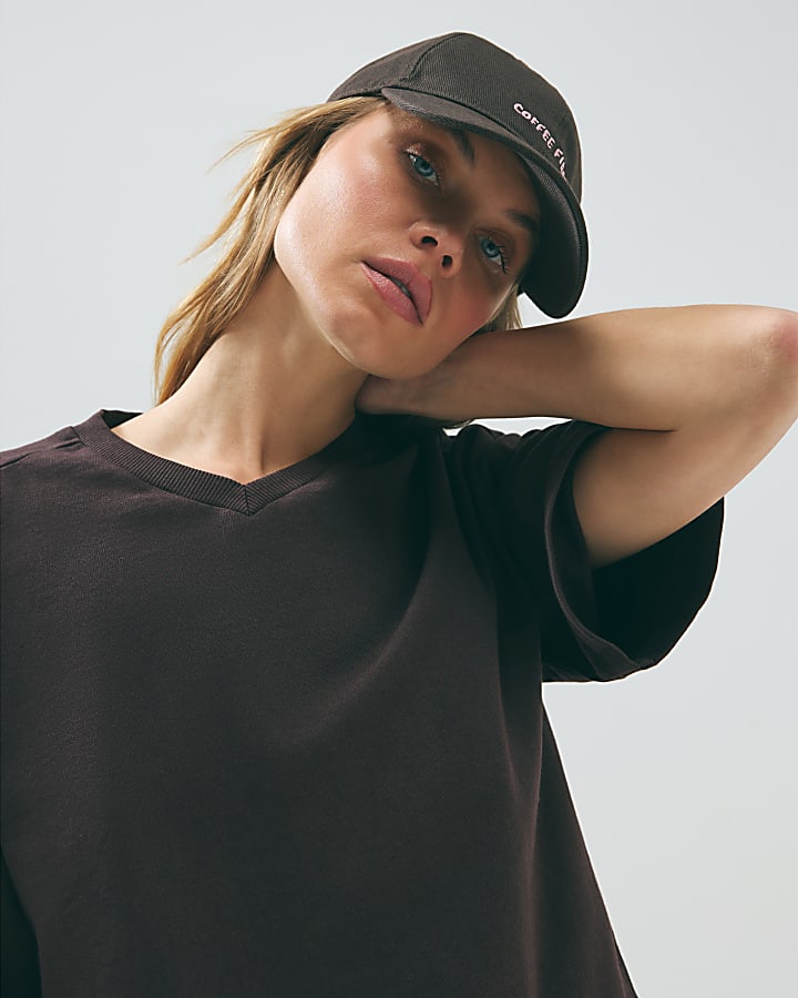 Brown Short Sleeve Loopback T-shirt