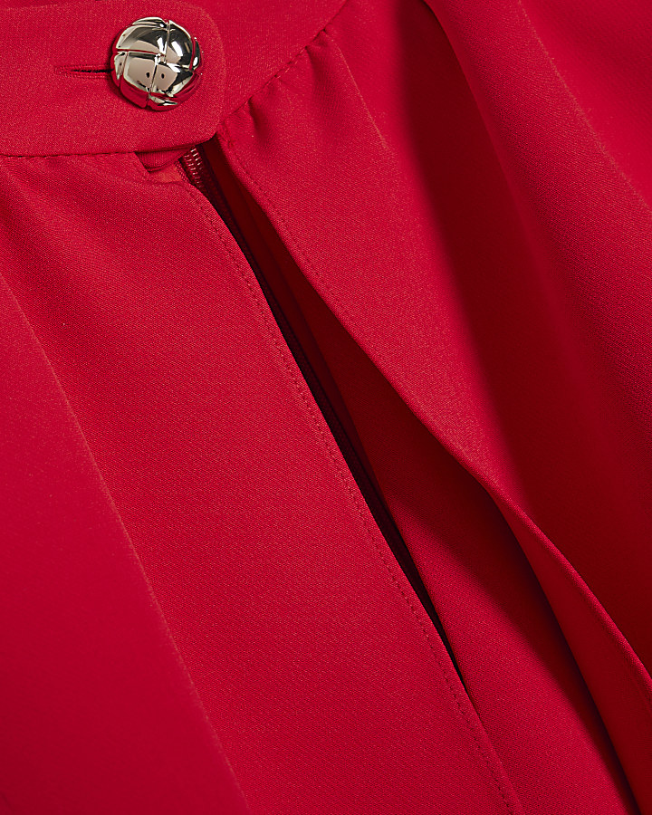 Red Cape Detail Mini Dress