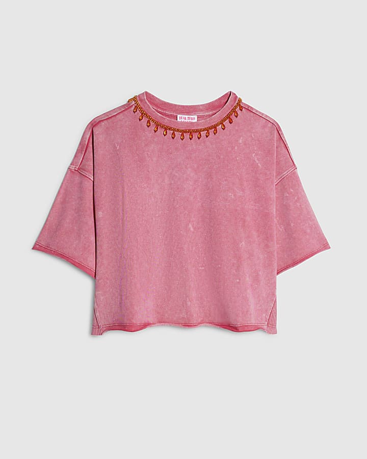 Pink Year Zero Embellished T-Shirt