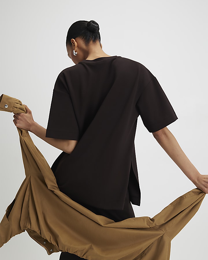 Brown Premium Short Sleeve Oversized T-shirt