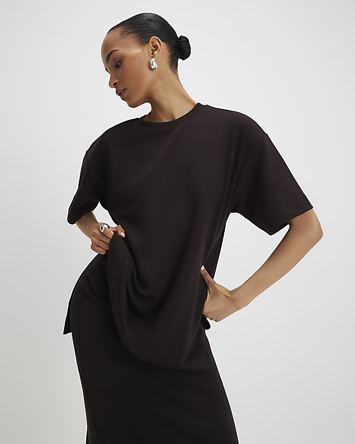 Brown Premium Short Sleeve Oversized T-shirt