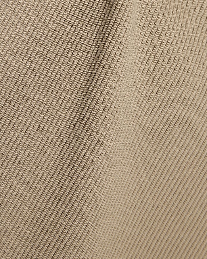 Beige Whipstitch Tank Top