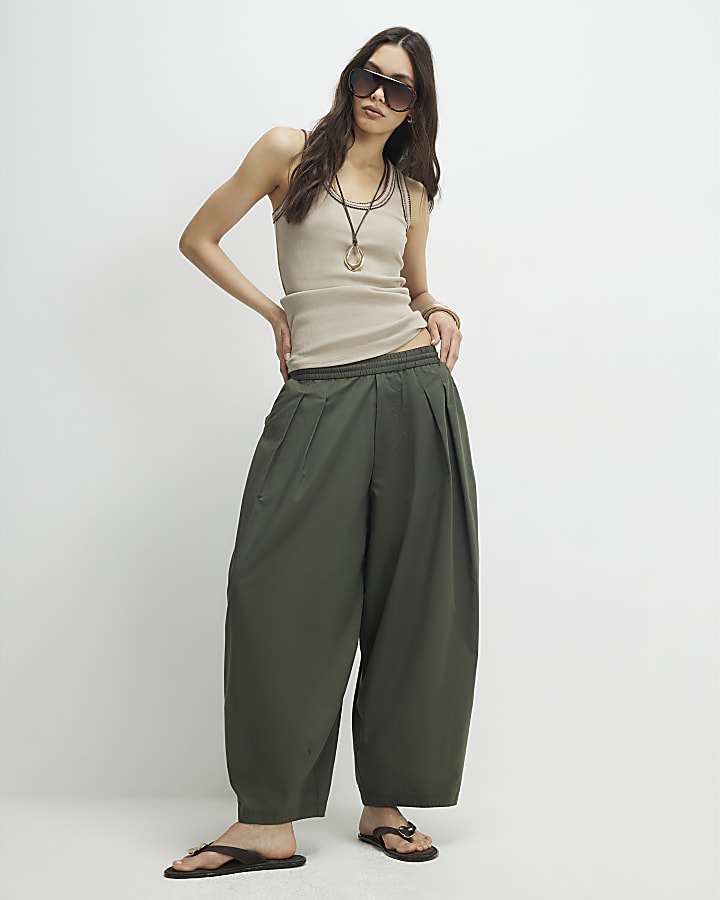 Beige Whipstitch Tank Top