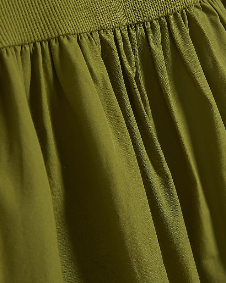 Green Sleeveless Whipstitch Maxi Dress