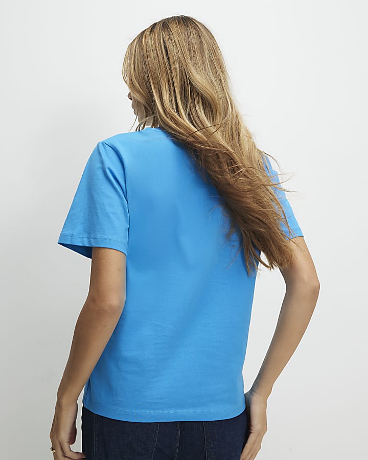 Blue Short Sleeve Slim Fit T-Shirt