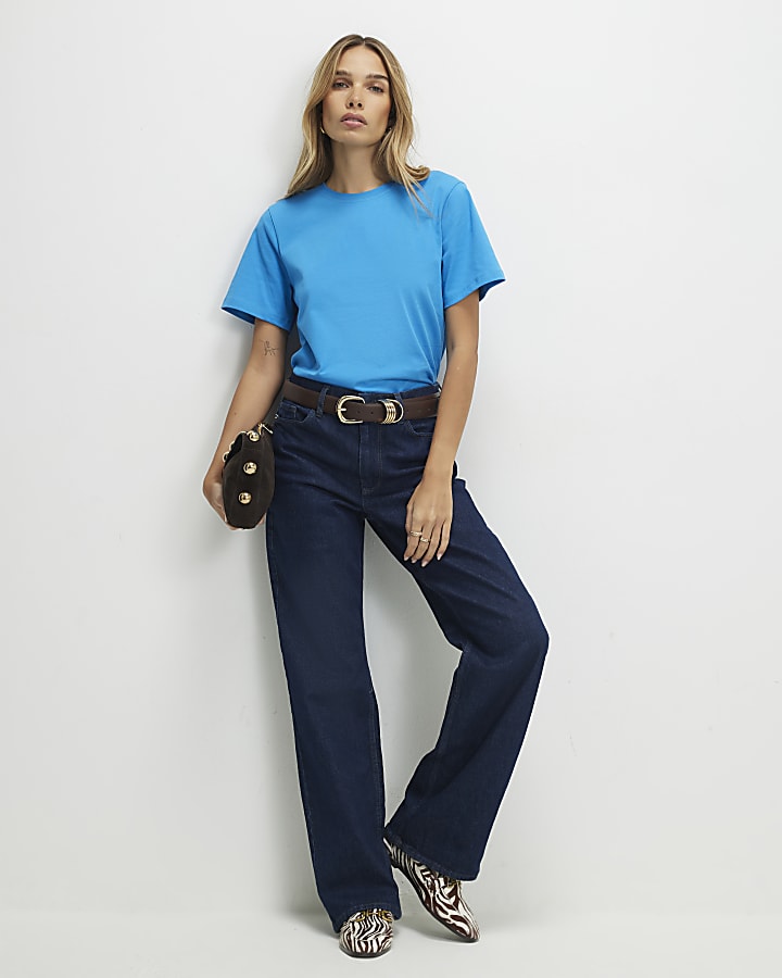 Blue Short Sleeve Slim Fit T-Shirt