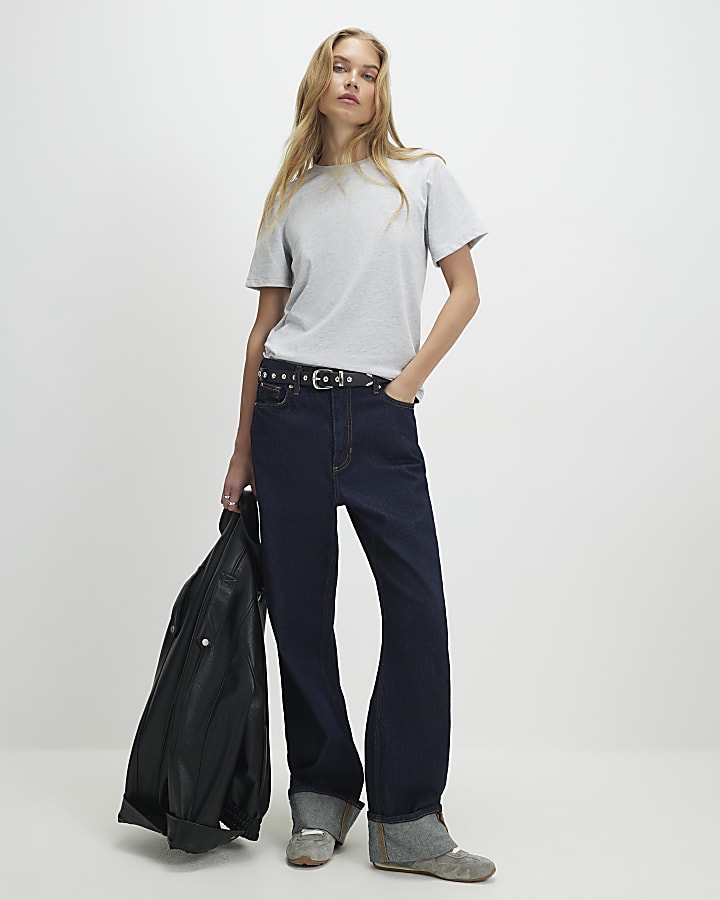 Grey Short Sleeve Slim Fit T-shirt