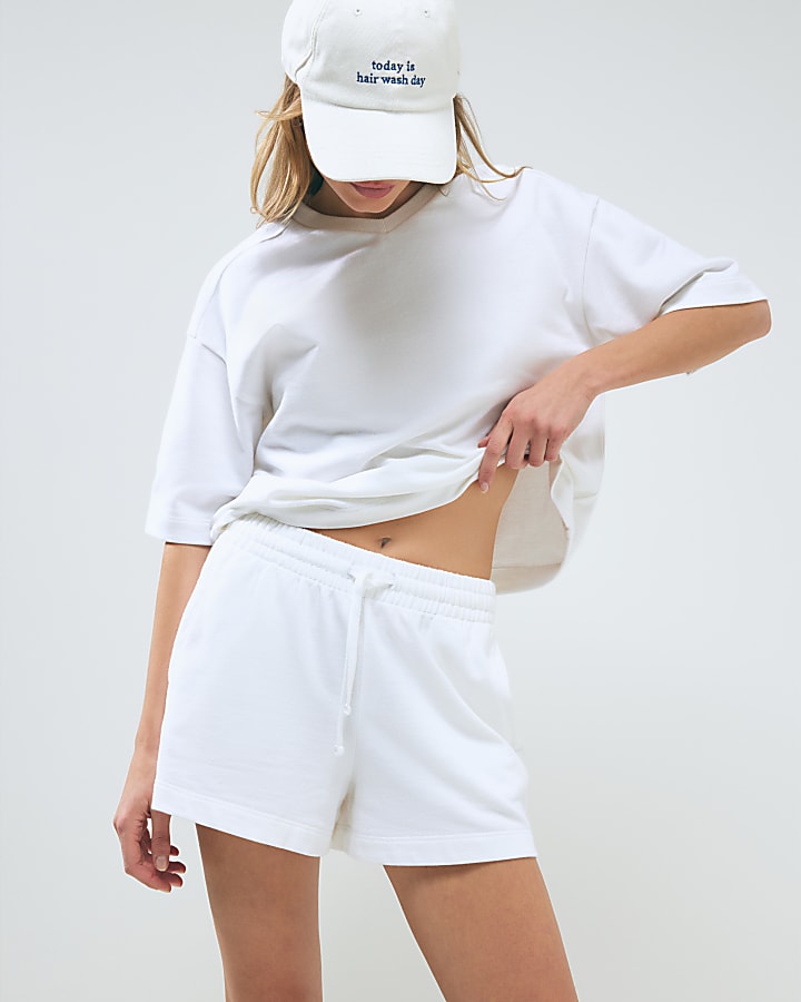 White Elasticated Shorts