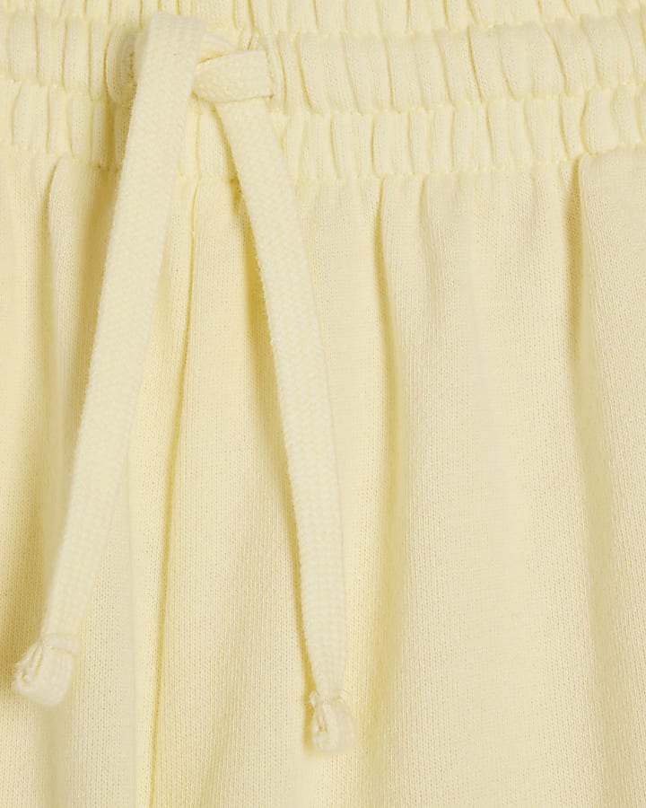 Yellow Cotton Loopback Shorts