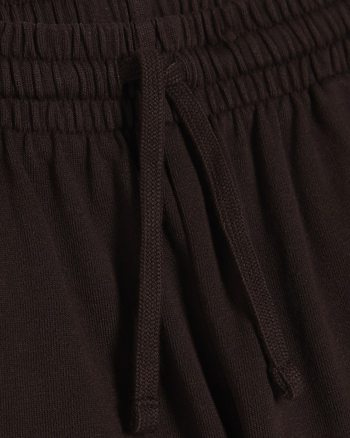 Brown Cotton Loopback Shorts