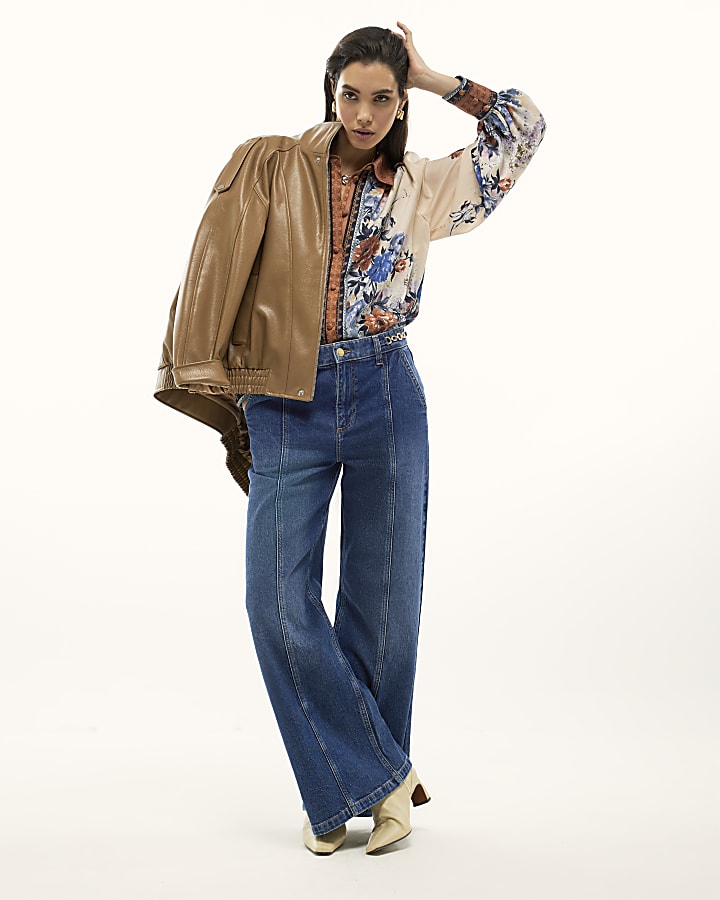 Cream Floral Print Long Sleeve Shirt