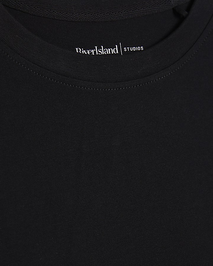 Black Short Sleeve Loose Fit Top