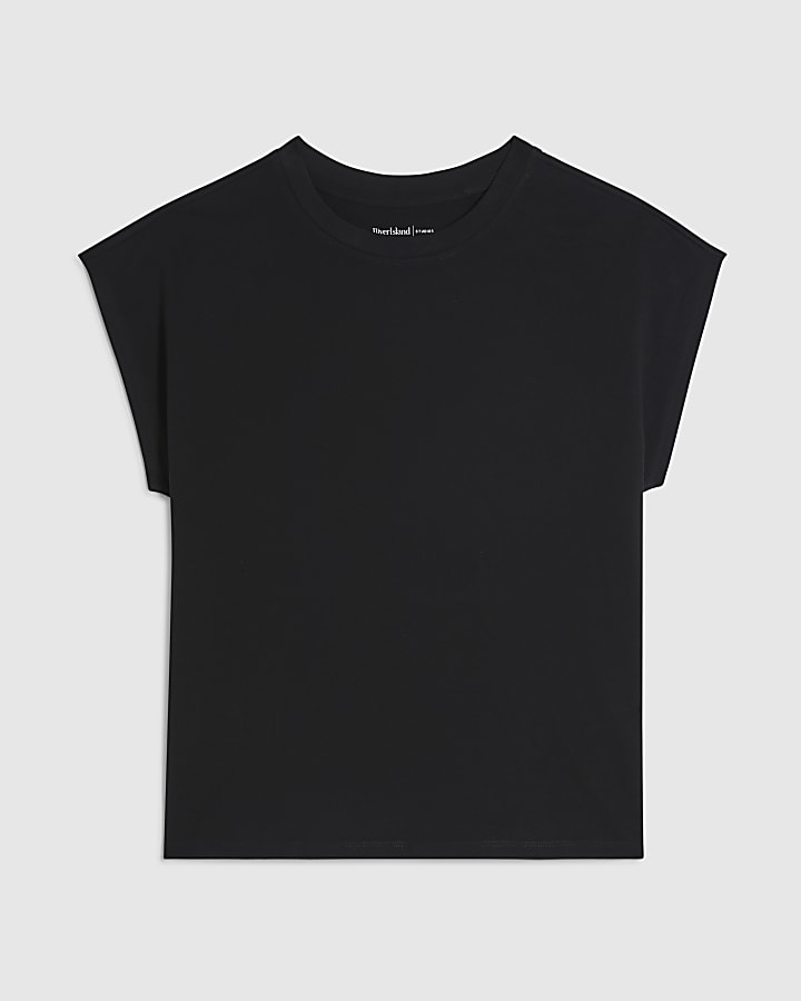 Black Short Sleeve Loose Fit Top