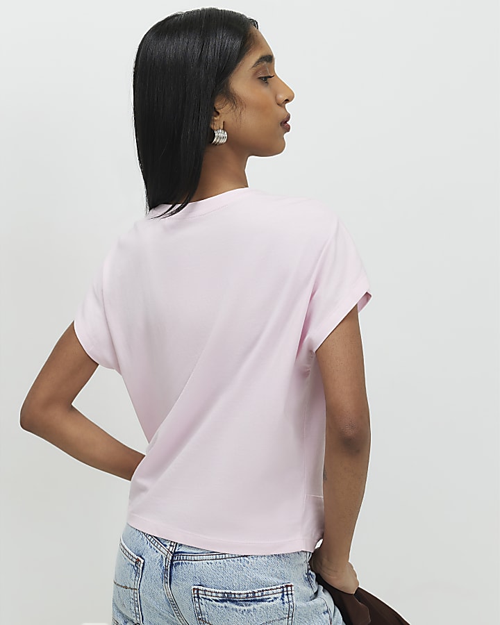 Pink Twist Front T-Shirt