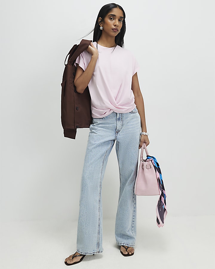 Pink Twist Front T-Shirt