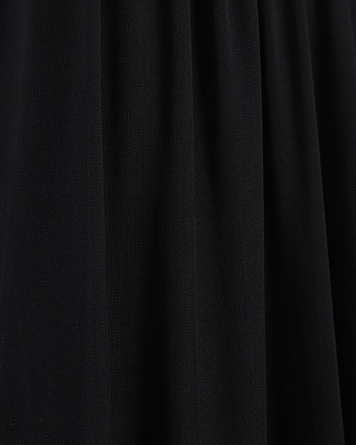 Black Mesh Bubble Hem Balloon Trousers