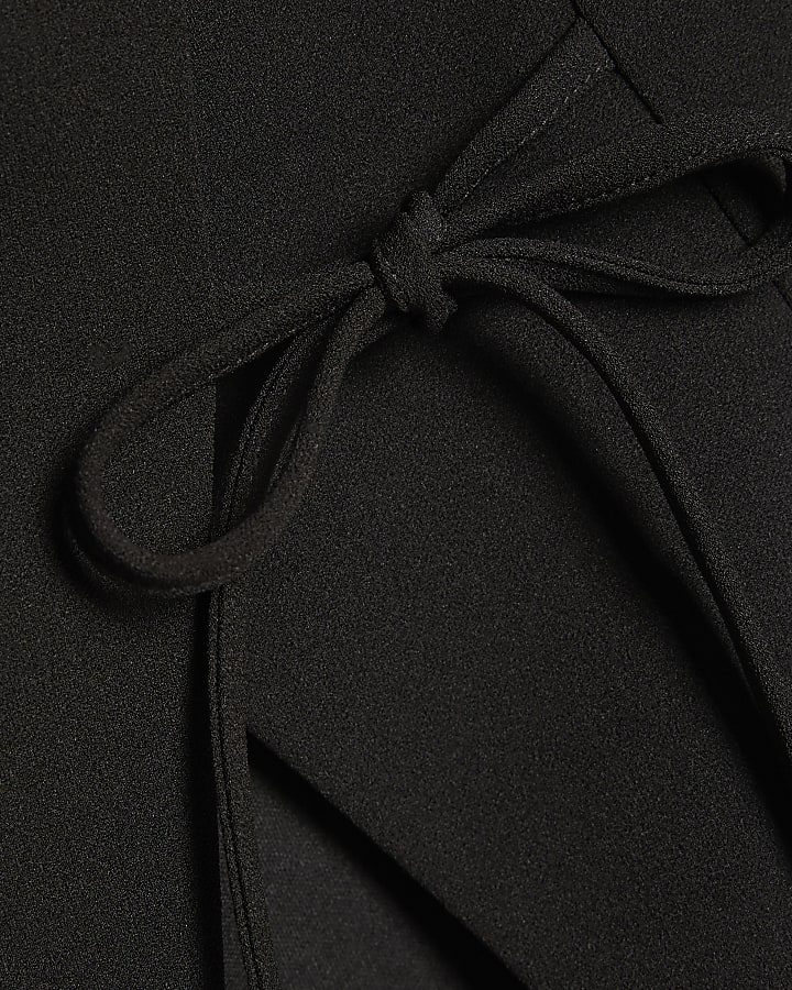 Black Asymmetric Bow Tie Front Waistcoat