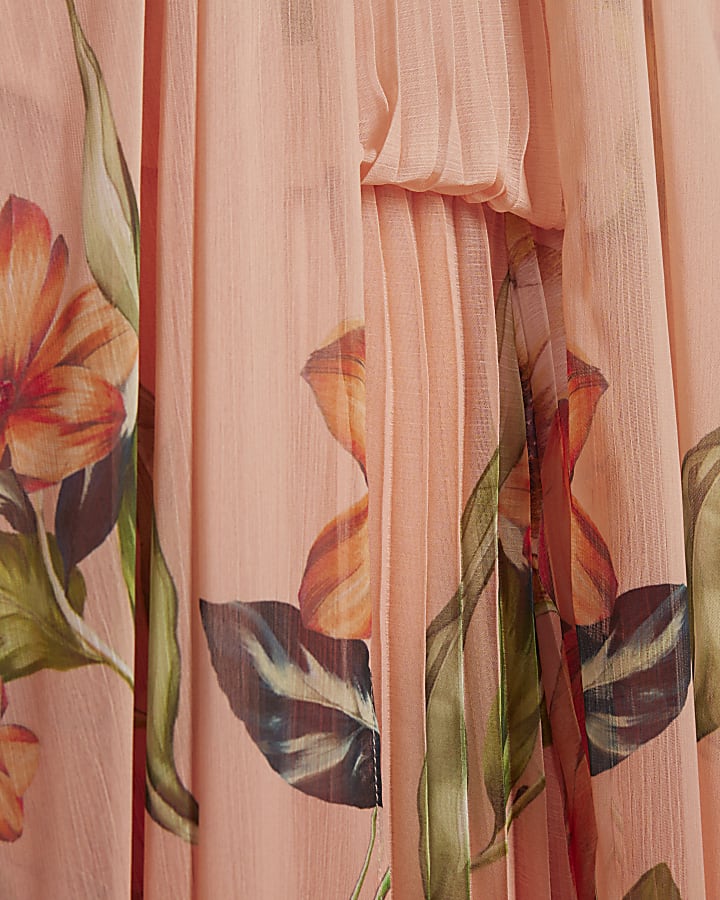 Pink Premium Pleated Cape Jumpsuit