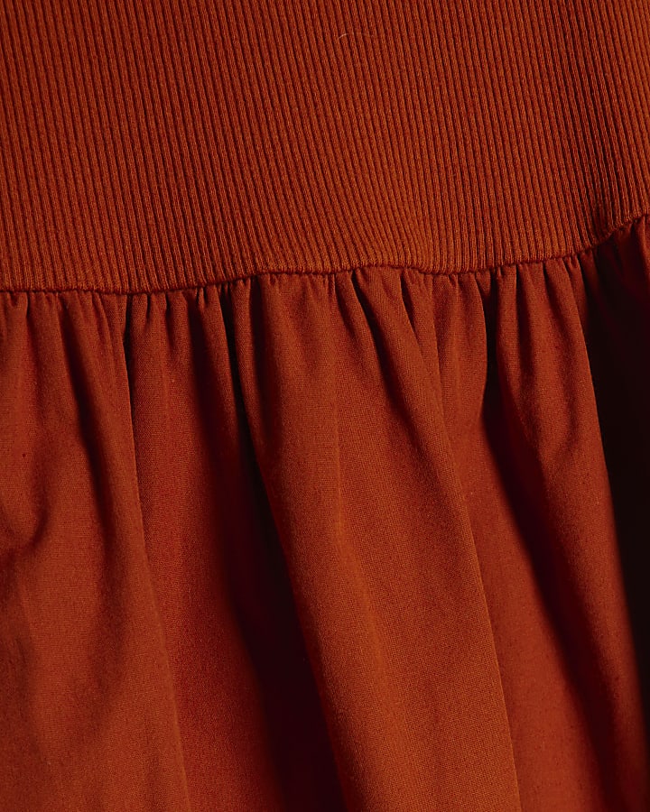 Orange Sleeveless Whipstitch Maxi Dress