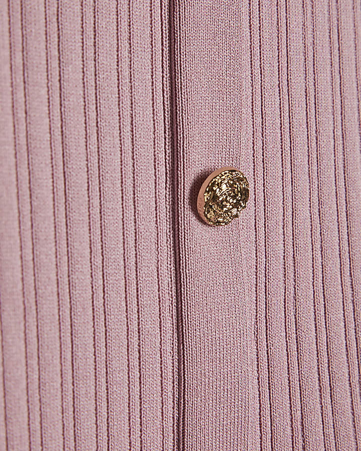 Pink Peplum Ribbed Knitted Top