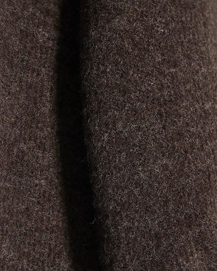 Brown Cosy Long Sleeve Bubble Hem Top