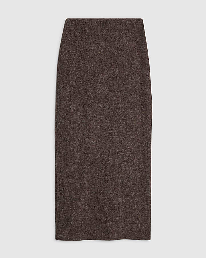 Brown Cosy Midi Skirt