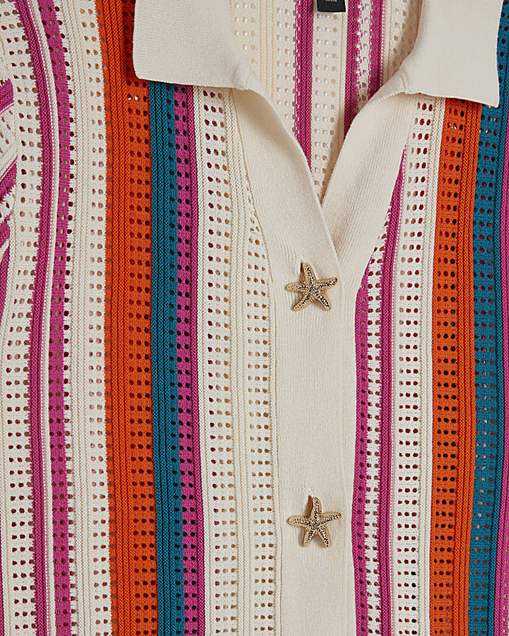 Petite Cream Striped Shirt