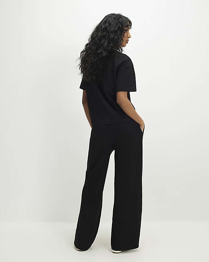 Black T-Shirt and Trousers Set