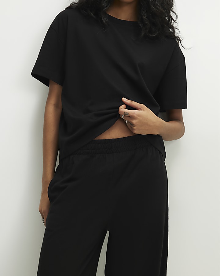 Black T-Shirt and Trousers Set