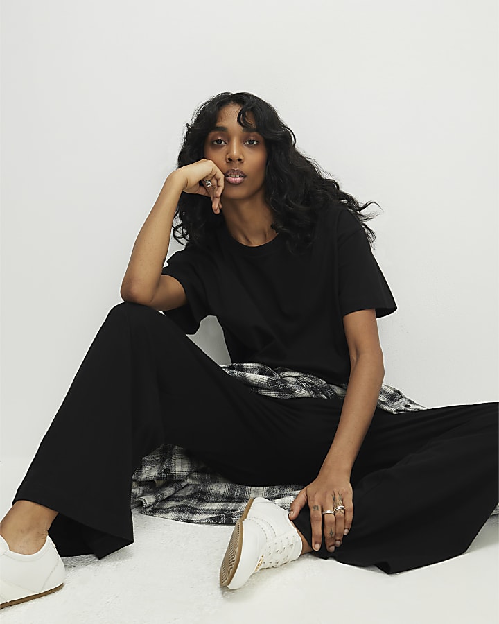 Black T-Shirt and Trousers Set