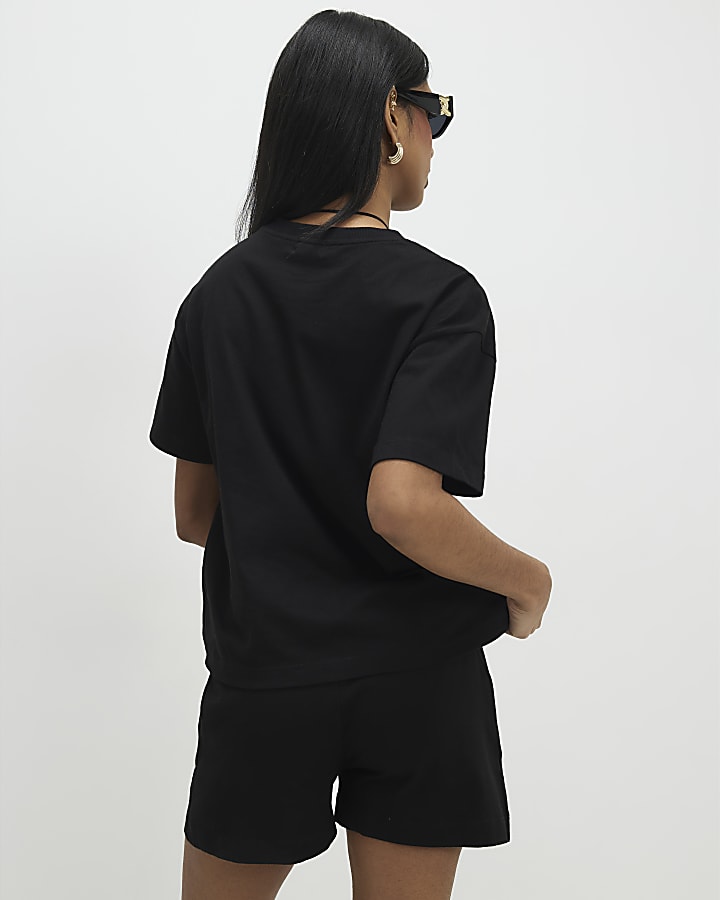 Black T-Shirt and Shorts Set