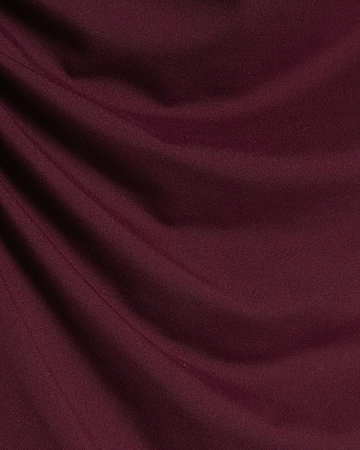 Red Sleeveless Twist Drape Top