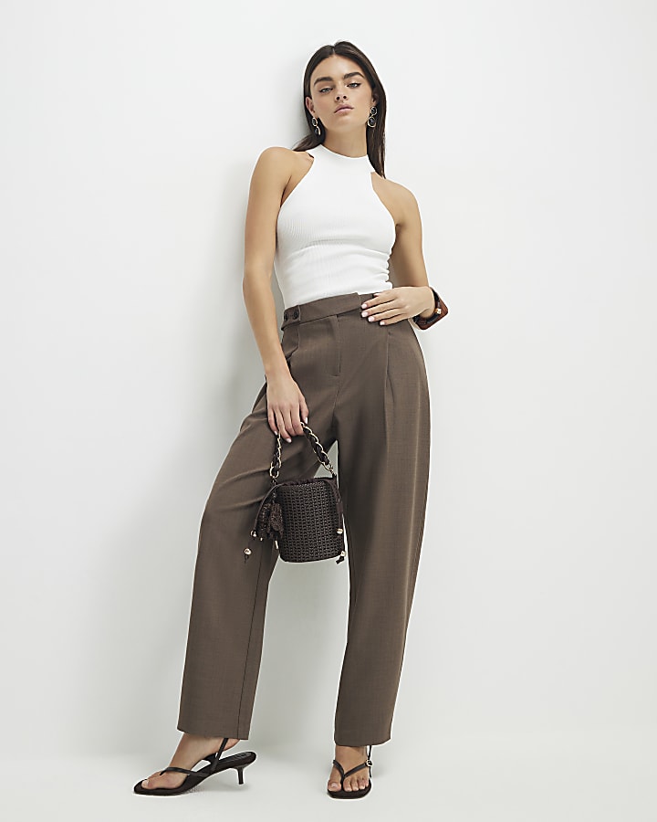 Cream Knitted Halter Neck Top