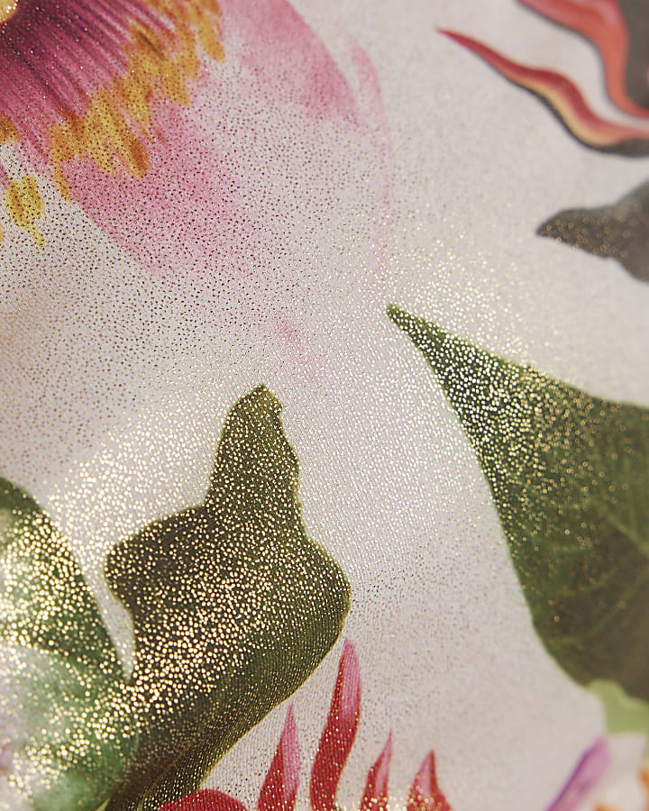 Pink Crochet Trim Bandeau Bikini Top