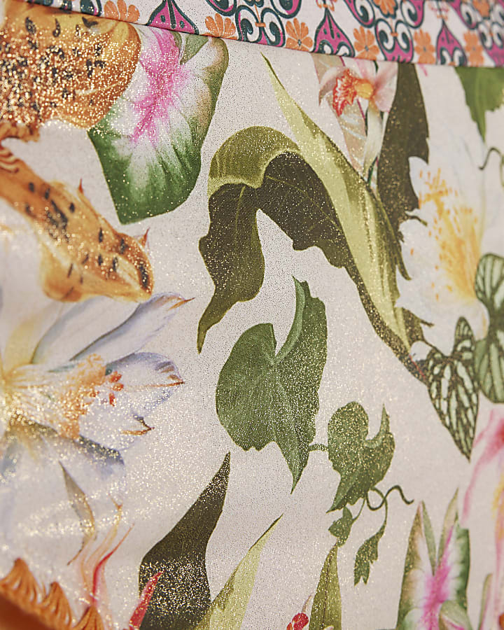 Pink High Waisted Floral Bikini Bottoms