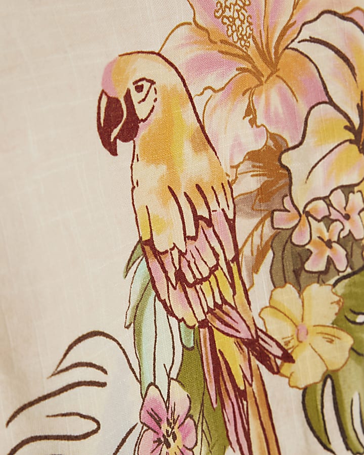 Cream Cutwork Print Shell Top