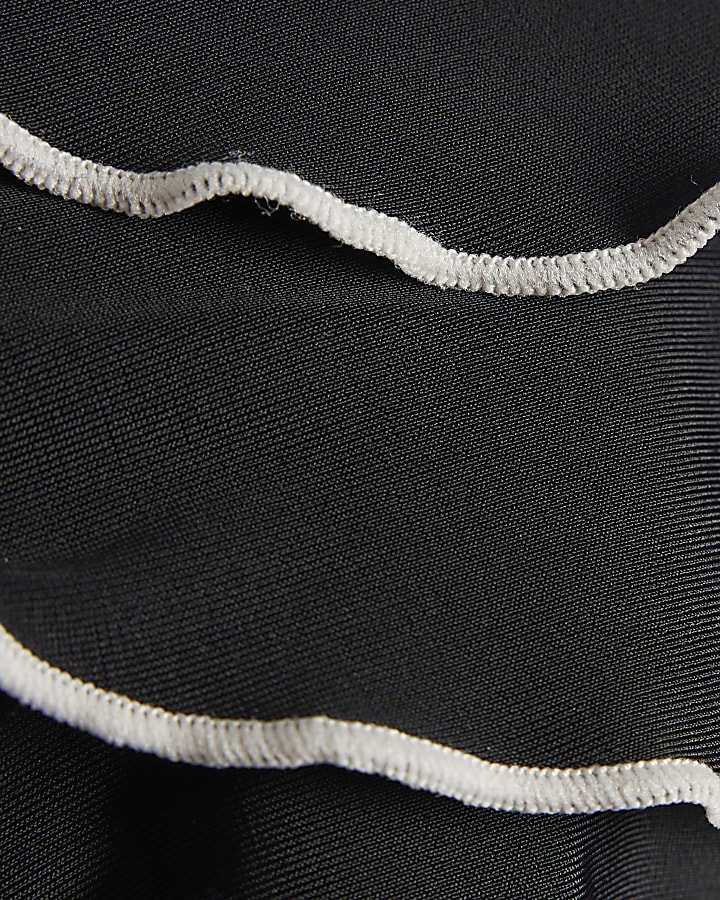 Black Triangle Mono Ruffle Bikini Top