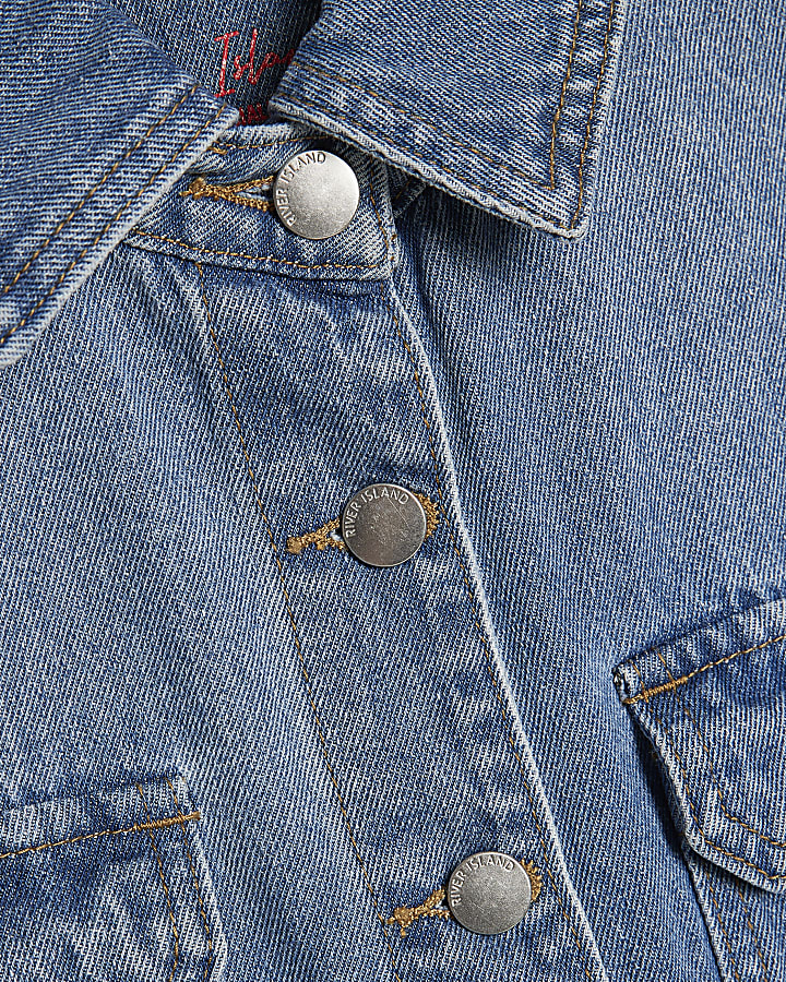 Blue Denim Pocket Front Boxy Shirt