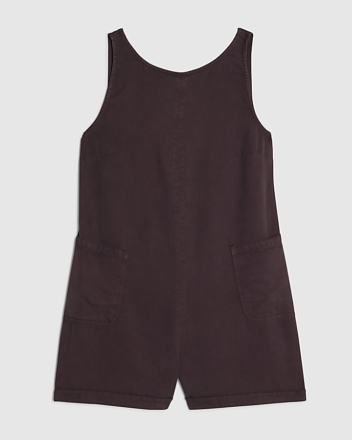 Purple Lyocell Scoop Back Playsuit