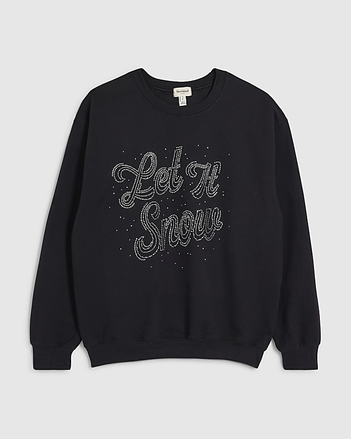Black Let It Snow Christmas Sweatshirt