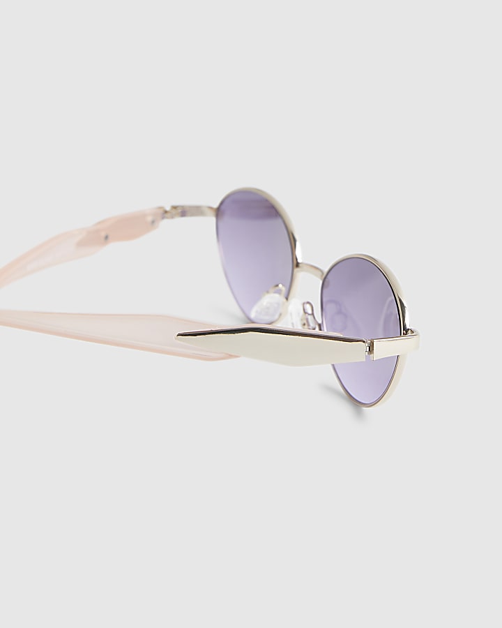 Gold 90s Round Slim Sunglasses