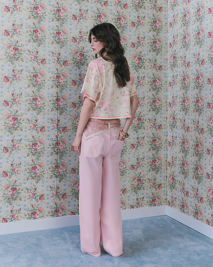 Cream Floral Rose T-Shirt