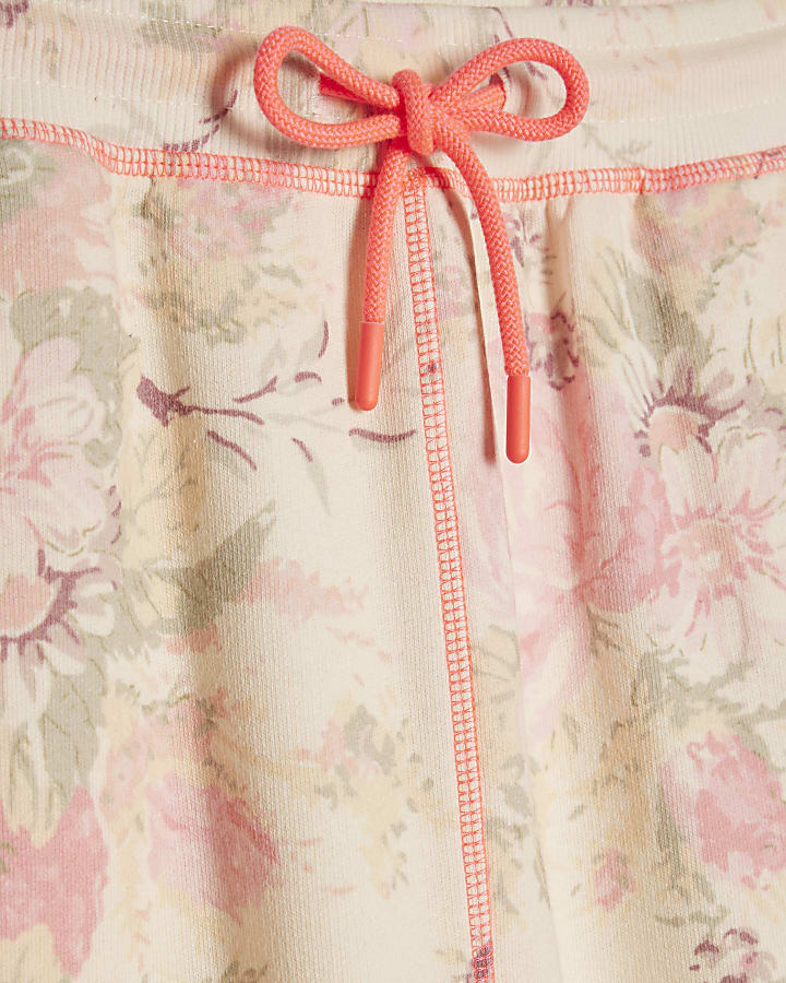 Cream Floral Joggers