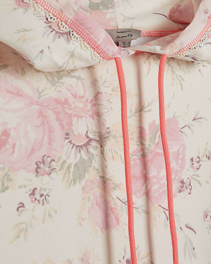 Cream Floral Hoodie
