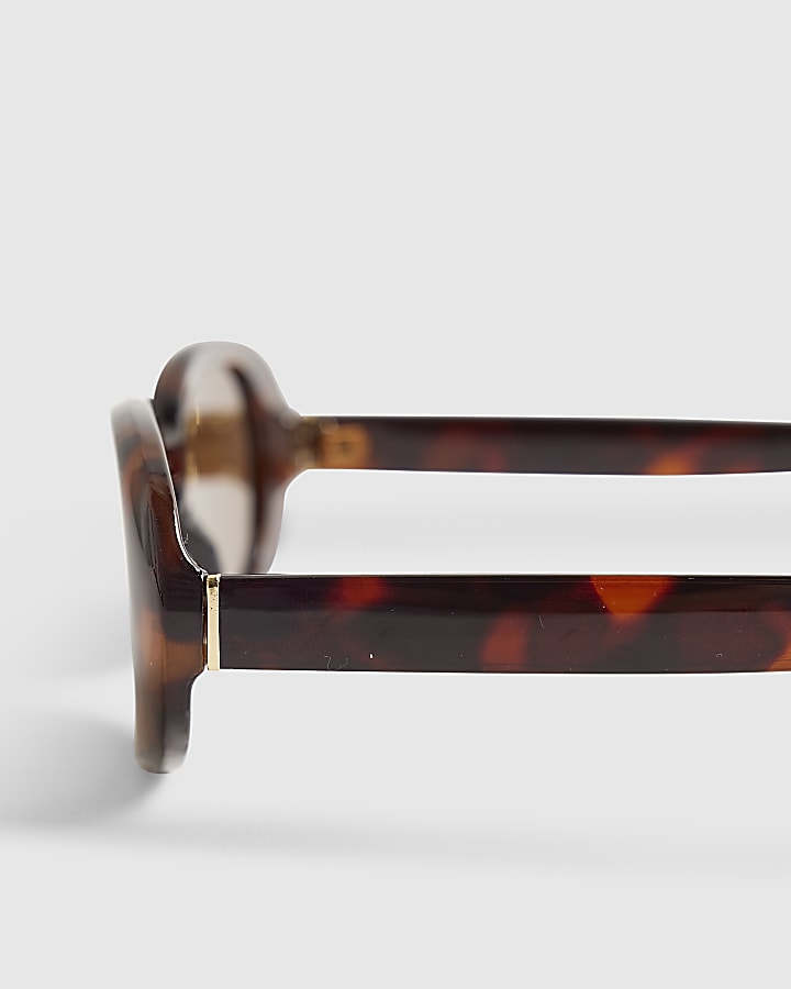 Brown Tortoiseshell Slim Oval Sunglasses