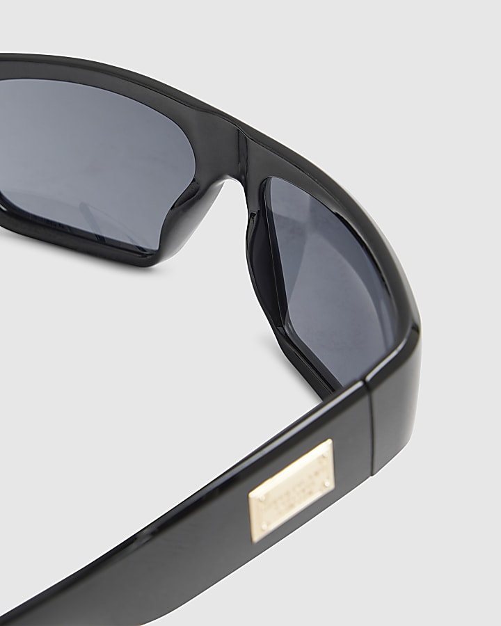 Black Wrap Thick Temple Sunglasses