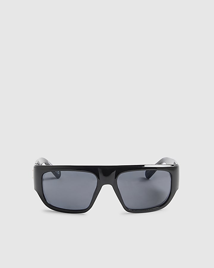 Black Wrap Thick Temple Sunglasses