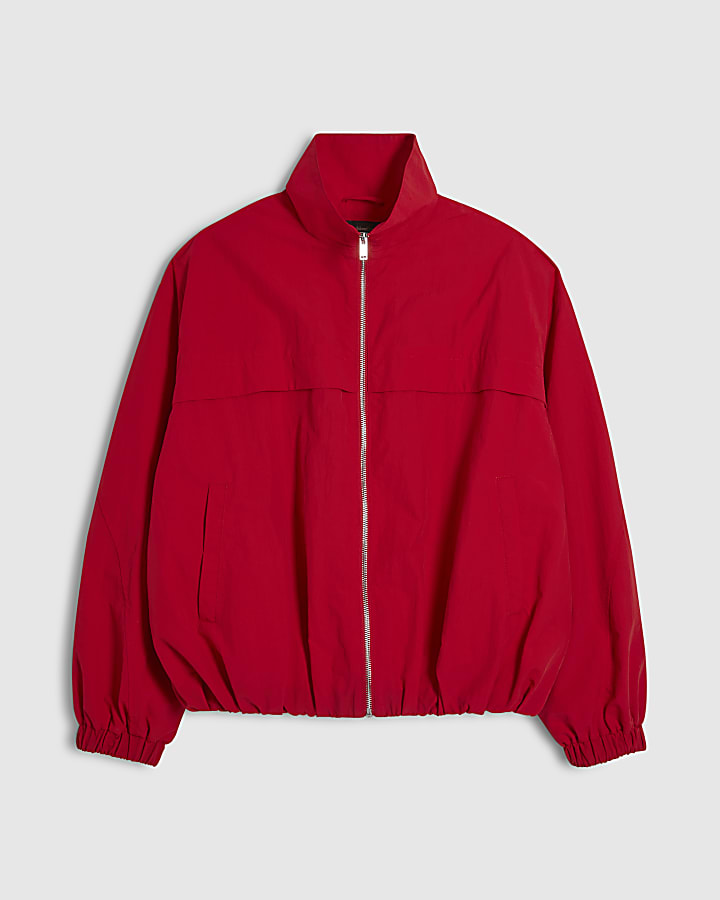 Red Zip Through Anorak Jacket